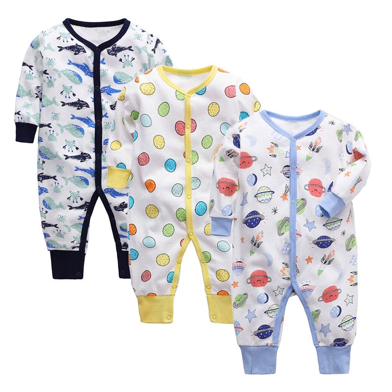 Baby Clothes Autumn 2021 Newborn Baby Pure Cotton Long-sleeved Jumpsuit Romper 3-24M Baby Boy&Girl Clothing