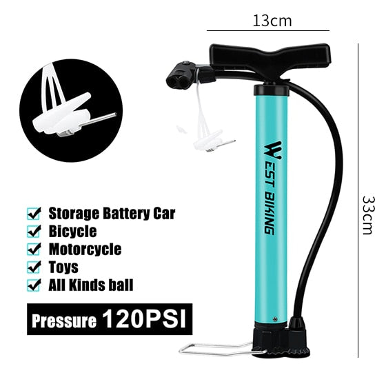 WEST BIKING Bike Floor Pump 120/160PSI High Pressure Cycling Pump Air Inflator Schrader Presta Valve Road MTB Bicycle Tire Pump