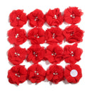 240 Uds., 5,5 cm, 2 ", racimo de perlas, centro de diamantes de imitación, Flor de pelo de gasa, flor para coser a mano, Boutique para diademas de bebé