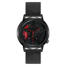 Reloj para hombre, llanta de rueda de coche, esfera de cubo, reloj de pulsera para hombre, relojes impermeables negros de malla de acero inoxidable, reloj Masculino