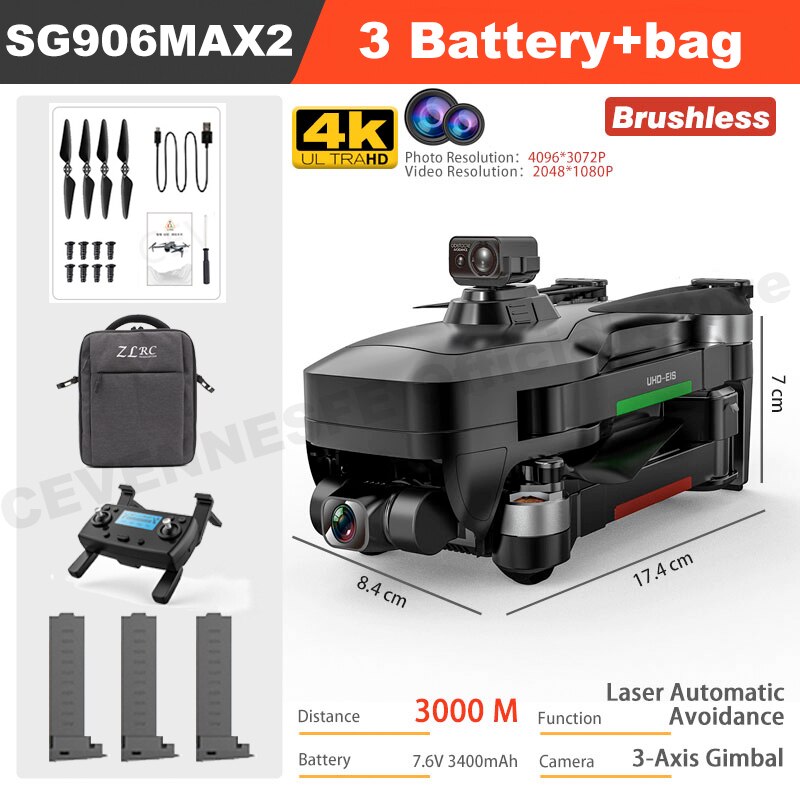 NEW SG906 MAX2/SG906 Max Drone 4K Professional HD Camera Laser Obstacle Avoidance 3-Axis Gimbal 5G WiFi Dron FPV RC Quadcopter