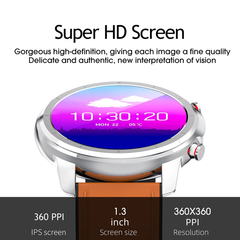 LEMFO LF26 1.3 Inch Full Touch 360*360 HD Amoled Screen Smart Watch Men Bluetooth 5.0 Weather Watch Face Smartwatch For Android