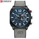CURREN Marke Luxus Herren Braun Quarz Armbanduhren für Herren Leuchtende Chronograph Zifferblatt Leder Uhr Lässige Sportuhr