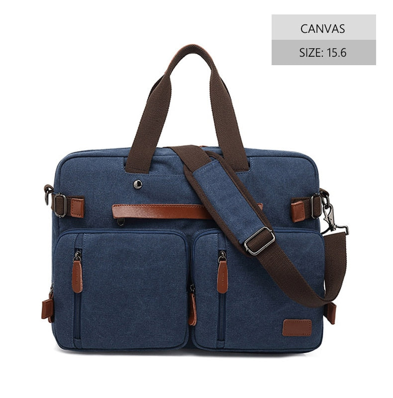 Men Canvas Work Bag Briefcase Travel Messenger Shoulder Bag Multifunction Tote Handbag Big Casual Business Laptop Pocket XA284ZC