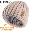 FURTALK Winter Hat for Women Beanie Hat with Fleece Lining Men Lady Knitted Winter Cap for Female Girl Red Black White Pink Grey