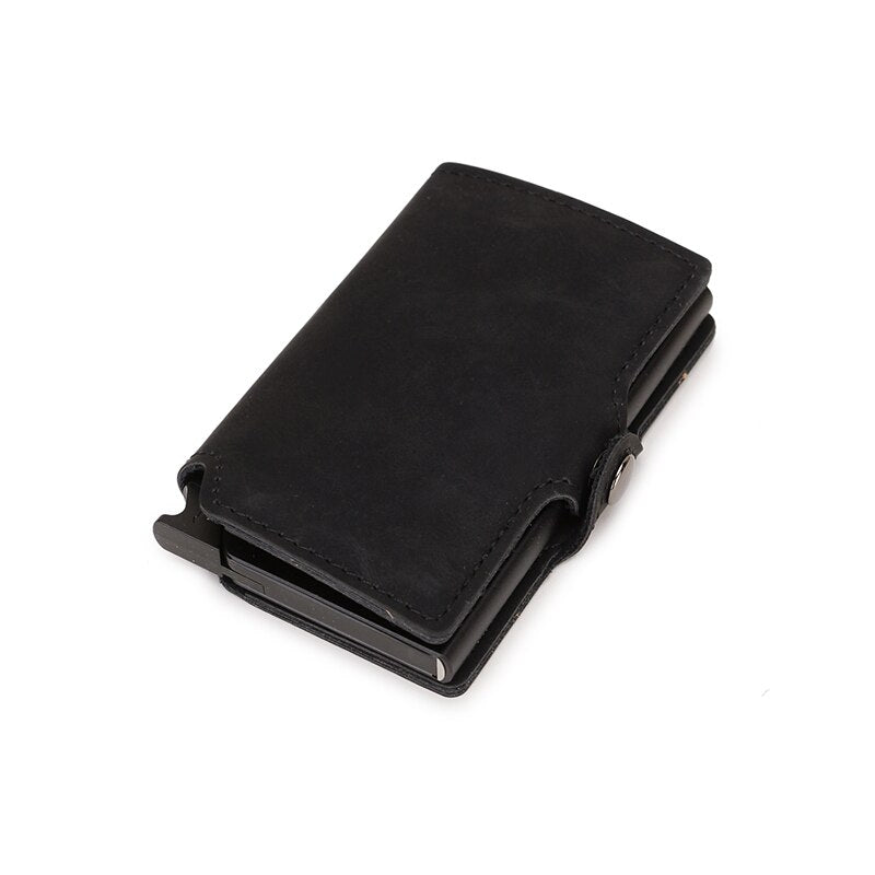 DIENQI Rfid ID Credit Card Holder Anti Bank Card Pocket Protection Metal Pop Up Wallet Smart Business Creditcard Holder Case New