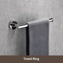 Shining Mirror Bathroom Hardware Set Round Towel Bar Toilet Paper Holder Towel Ring Robe Hook Stainless Steel DIY