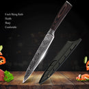 Stainless Steel Chef Knife Set with Knife Cover Case Sheath 8 Pcs  Cleaver Slicing Damascus Veins  Survive  Kitchen Knives Set