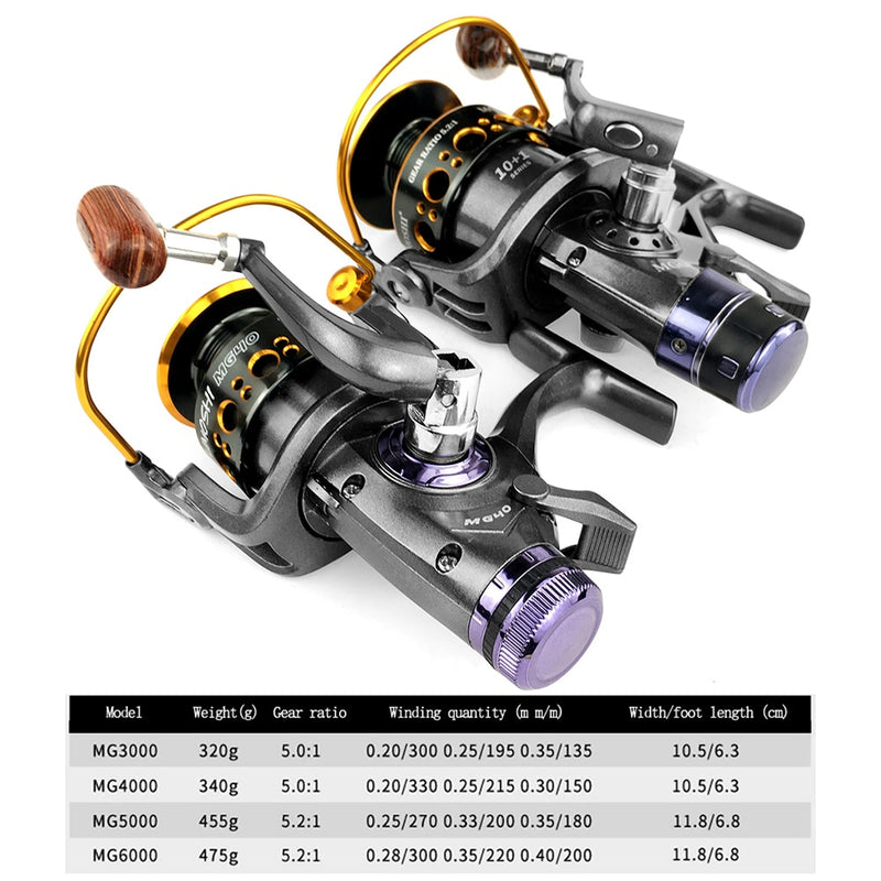 Fishing Reel Carp Spinning Reel Front and Rear Brake System Metal Spool Fishing Reels Tools Accessories