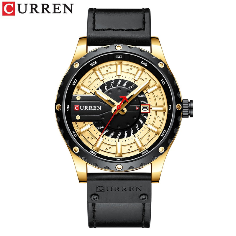 CURREN Watches Top Brand Fashion Leather Wristwatch Casual Quartz Men&