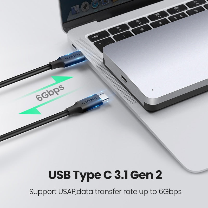 Ugreen HDD Case USB C Hard Drive Enclosure for 2.5" SATA SSD HDD Aluminum USB C to SATA Adapter USB 3.1 Gen 2 Support UASP SATA