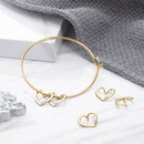 JewelOra Personalized Engraving Name Heart Charms Bracelets for Women Stainless Steel Customized Bangle DIY Jewelry Gift for Her