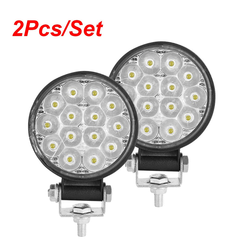 Mini luz Led de trabajo, foco redondo de 42W, faro de trabajo para coche, luz antiniebla todoterreno, lámpara nocturna de 12/24V, barra de luz LED, luces de conducción