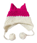BomHCS Cute Fox Ears Beanie Winter Warm 100% Gorro de punto hecho a mano