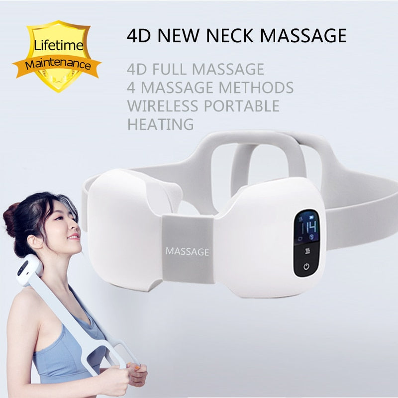 4D Smart Electric Neck Shoulder Waist Full Body Massager Heating Wireless and Portable