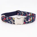 girl dog collar dog flower and leash set for pet dog cat with rose gold metal buckle