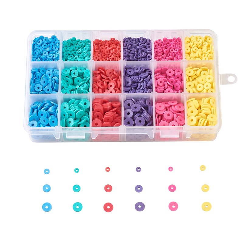 4800 ~ 5280 unids/caja 6mm cuentas redondas planas de arcilla polimérica Chip disco espaciador suelto cuentas Heishi hechas a mano para hacer joyería DIY pulsera