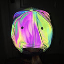 Colorful Reflective Light Baseball Cap Adjustable Hip Hop Hats Snapback Women/Men Rainbow Night Reflective Club Hat Streetwear