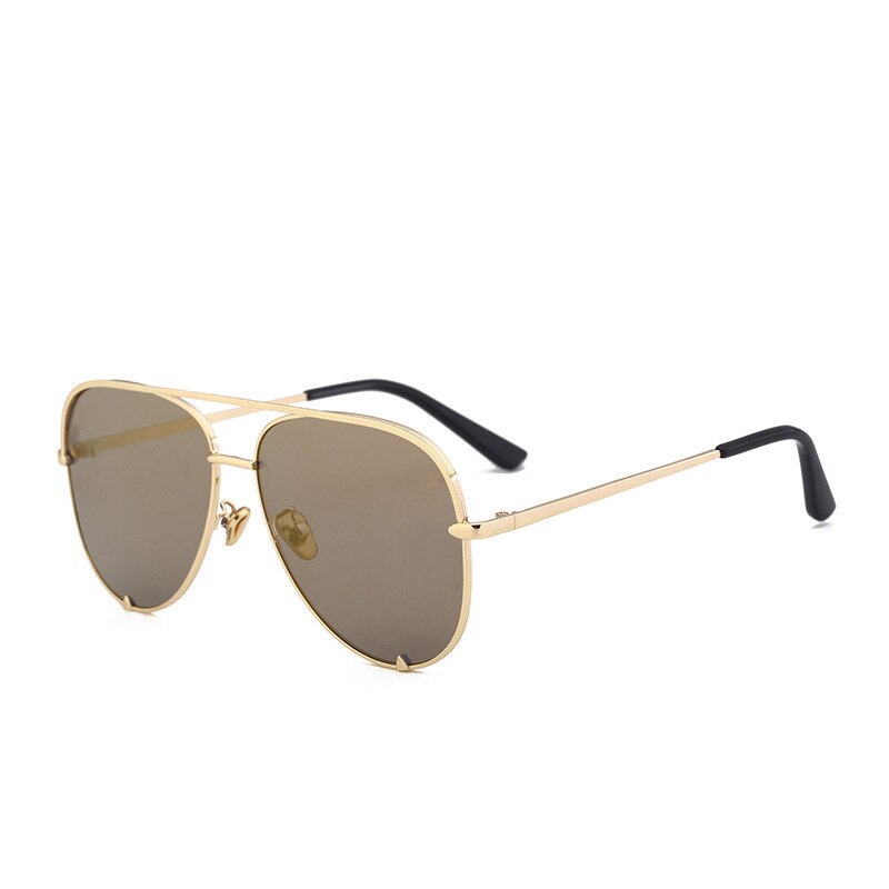 WHOCUTIE Vintage gafas de sol de gran tamaño mujeres hombres marca Designe Retro piloto marco plano superior gafas de sol negro degradado sombras UV400