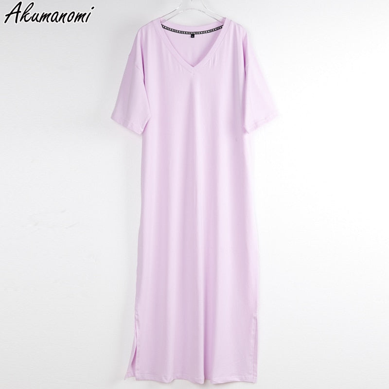 Vestido largo de mujer de talla grande con cuello en V de gran tamaño 4xl 5xl 6xl 7xl 8xl 9xl 10xl verano Casual suelto largo coreano Harajuku vestidos bohemios