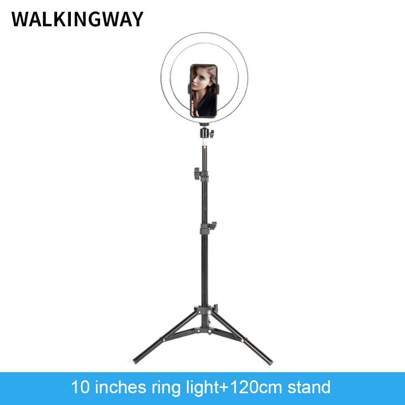 10&quot; LED ring light 26cm Photography Lighting Dimmable Selfie RGB lamp with tripod for makeup Youtube Tiktok phone camera video