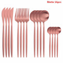 Black Tableware Forks Knives Spoons Cutlery Dinner Set Stainless Steel Cutlery Set Kitchen Flatware Set 16Pcs Luxury Dinnerware