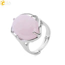 CSJA Neue Frauen Fingerringe Oval Naturstein Cabochon Tigerauge Opal Unakit Rosa Quarz Lapislazuli Chakra Ehering E583