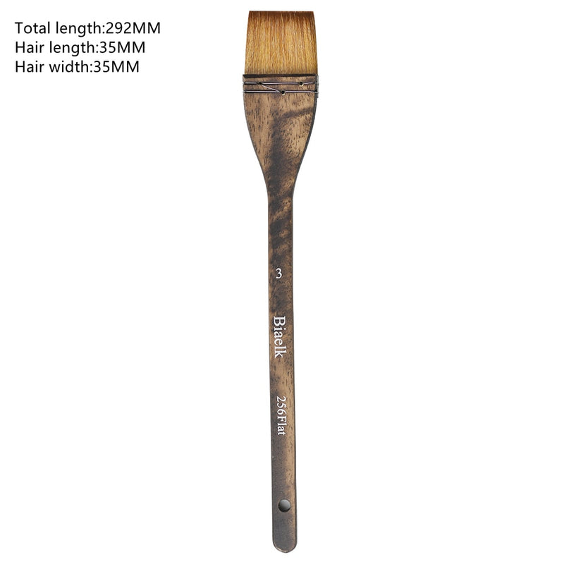 1PC 256Flat High Quality Goat Hair Wooden Handle Watercolor Artist Art Supplies Paint Brush