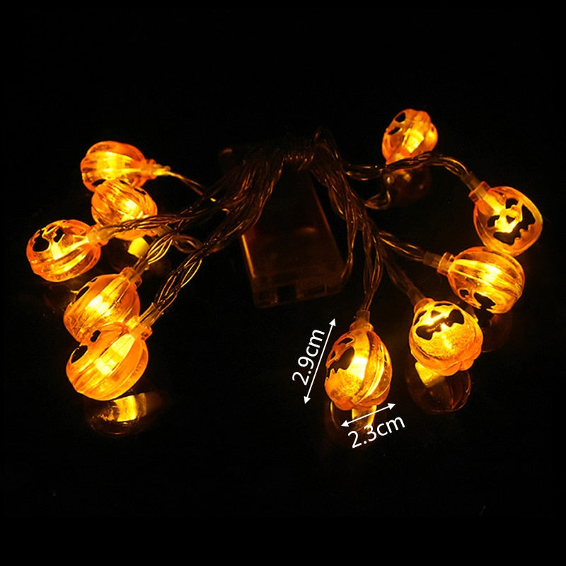 1,5 m 10 LED Halloween Kürbis Geist Skelette Fledermaus Spinne LED Lichterkette Festival Bar Home Party Decor Halloween Ornament