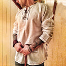 Halloween Knight Cosplay Medieval Renaissance Costume Robe Viking Men Long Sleeve Tops Costume Medieval Clothing Plus XXXXXl