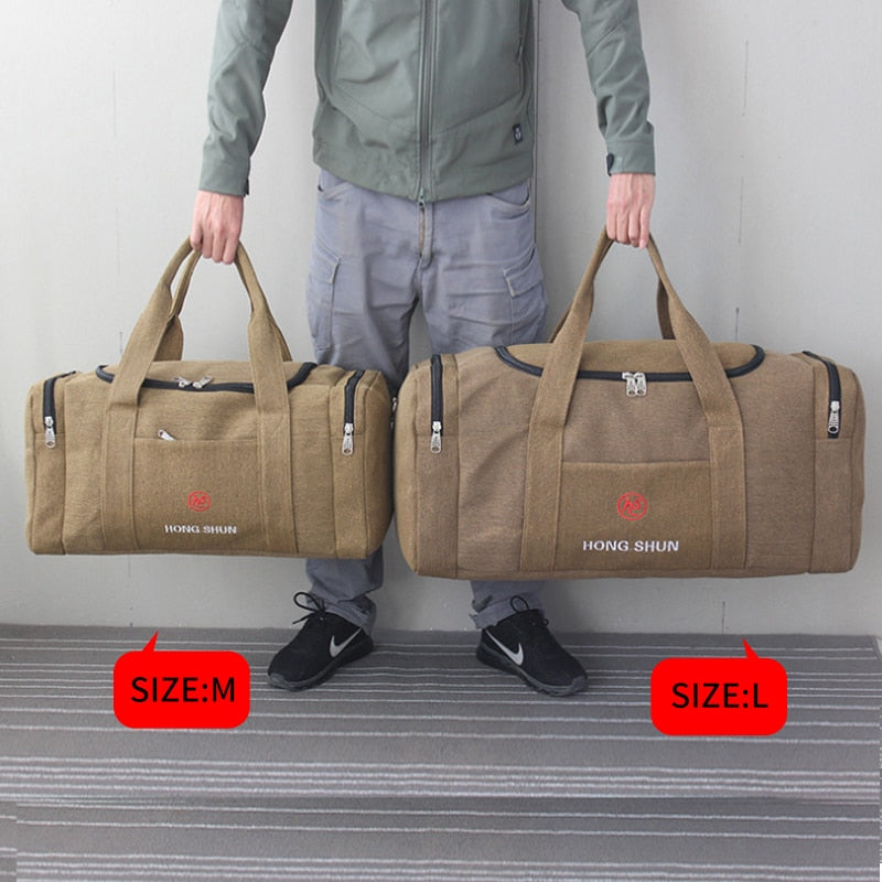 Bolsas de viaje de lona para hombre, bolsa de viaje de gran capacidad, bolsa de equipaje de mano, bolsa de fin de semana multifunción, bolsa de XA243K