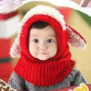 Korean Baby Knitting hats dog Ears winter Earflap Boys Girls Scarf Set Cute Warm Toddler Hat Kids Children Windproof Cap 0-4Y