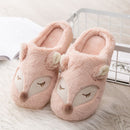 Indoor Home Floor Slippers Fox Women&#39;s Soft Shoes Warm Cute Animal Fox Winter Fur Home Slippers Women&#39;s Warm Cotton Slippers