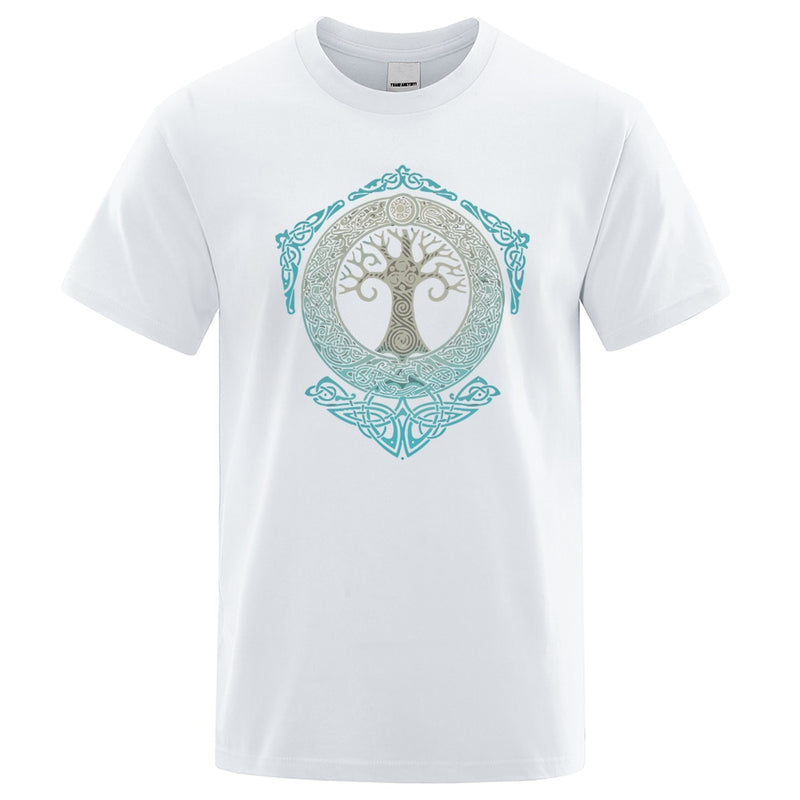 Yggdrasil T Shirt World Tree Men Tops Fashion Pattern Tee 2022 Summer Brand T-Shirt Odin Aesir Nordic Mythology Men&