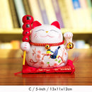 5 inch Maneki Neko Lucky Cat Ornament Ceramic Fortune Cat Statue Home Decorative Gift Feng Shui Beckoning Cat Piggy Bank