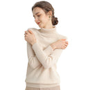 Women Turtleneck Merino Wool Cashmere Sweater Long Sleeves Autumn Winter Sweater Women&