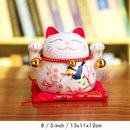 5 inch Maneki Neko Lucky Cat Ornament Ceramic Fortune Cat Statue Home Decorative Gift Feng Shui Beckoning Cat Piggy Bank