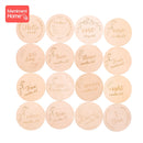 14pc Newborn Photogra Wooden Month Milestone Cards Handmade Monthly Memorial Commemorative Photo Accessories Baby Souvenir Stamp