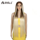 Noble Synthetic Lace Front Wigs For Women 38 Inch Straight Wig Lace Wig Ombre Blonde Lace Wigs Cosplay Straight Lace Front Wig