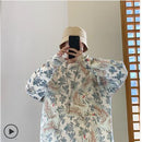 Winter Men's In Warm Blue/black/white Coats Cashmere Printing Knitting Woolen Sweaters High-quality Loose Casual Pullover M-XL