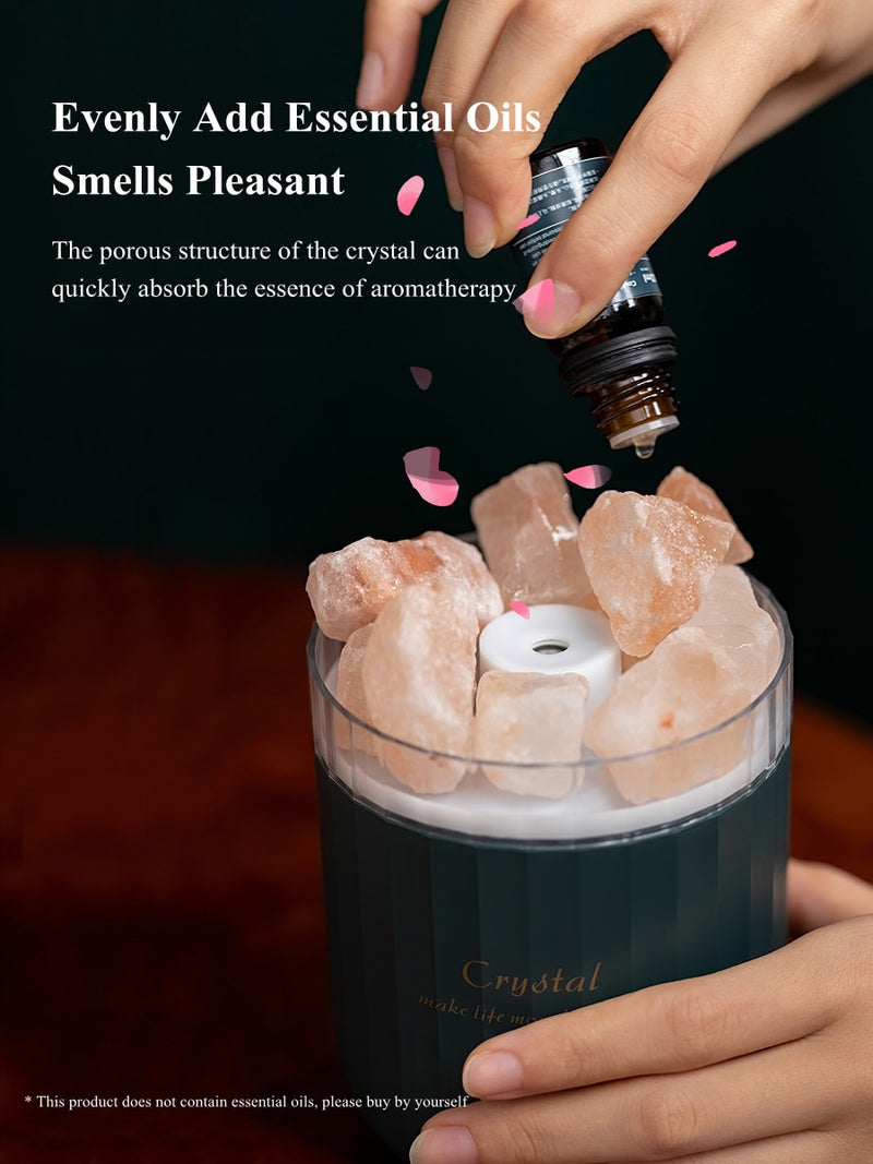 Tragbarer Kristall-Aromatherapie-Luftbefeuchter, USB-Wireless-Aroma-Diffusor für ätherische Öle, Luftbefeuchter mit Atmosphärenlampe für zu Hause