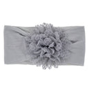 Nishine Soft Stretch Satin Rose Flower Baby Headband Newborn Knot Wide Nylon Headwraps Turban Girls Headwear Kids Photo Props