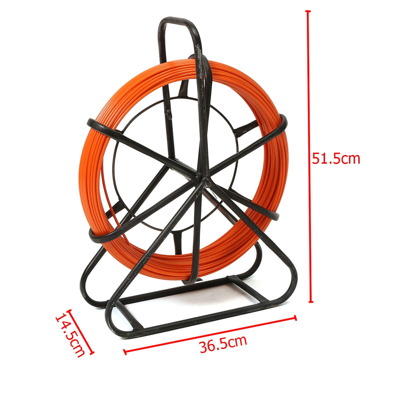 4.5/6mm 70/100M Fiberglass Wire Cable Running Rod Snakes Fish Tape Rodder Flexible Lead Electric Wire Power Cable Puller Machine