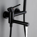 Bagnolux, latón, negro, montado en la pared, caliente y frío, tipo mixto, boquilla de bañera, rociador de mano, asiento de ducha, grifo de baño
