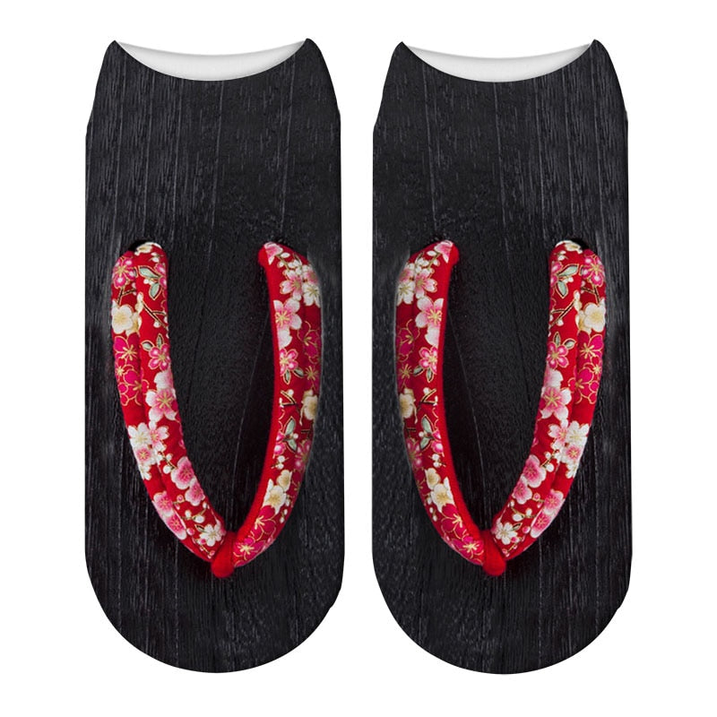 Lustige 3D-Hausschuhe bedruckte niedrige Knöchel-Baumwollsocken Mode Harajuku weiche kurze Socken süße glückliche Bootssocken für Frauen