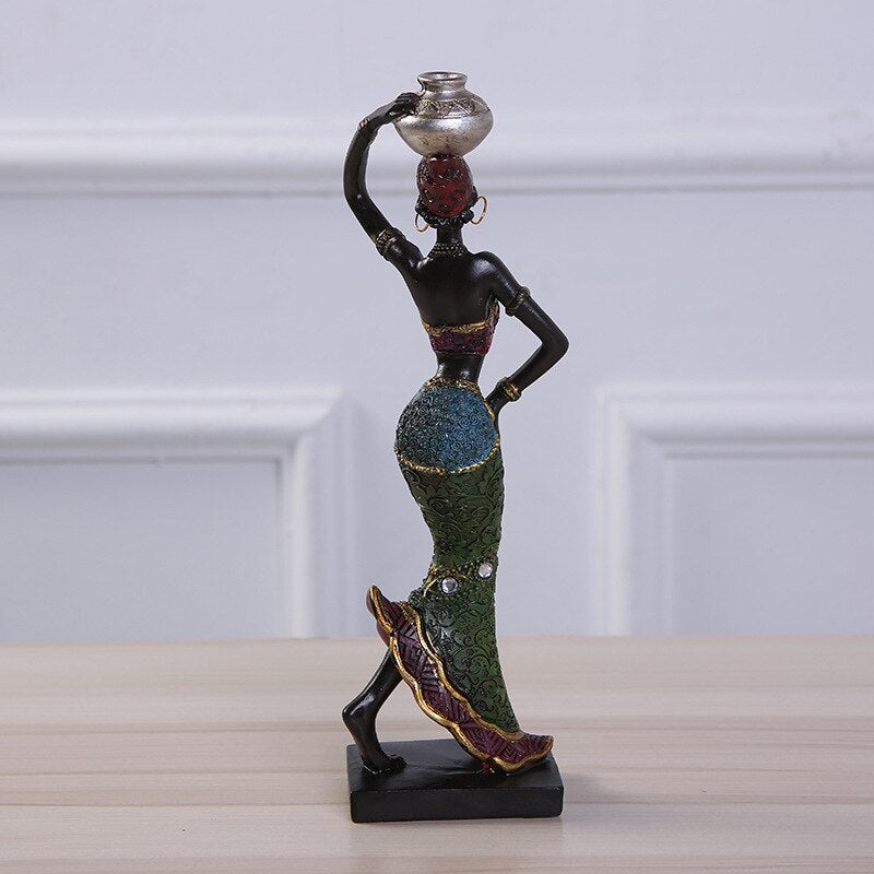 VILEAD 19 cm 22 cm Kunstharz Ethno-Stil Afrikanische Schönheitsfiguren Kreative Vintage Innendekoration Basteln Ornamente Für Zuhause Geschenk