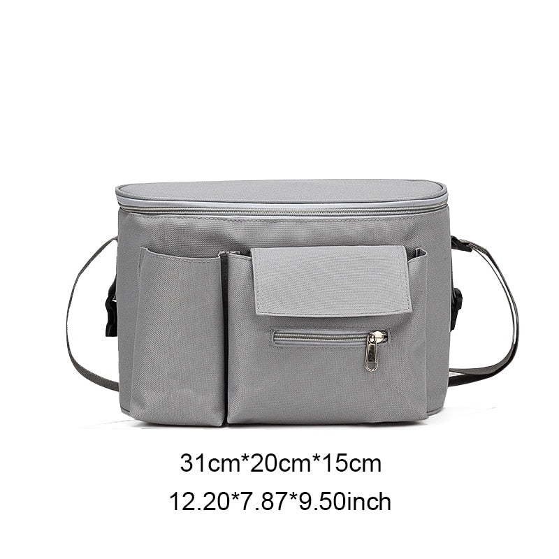 Bolsa de cochecito de bebé, bolsa de pañales impermeable, bolsas de pañales colgantes de viaje para mamá, cochecito, carro, botella, mochila