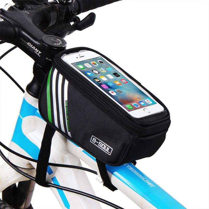 Waterproof Bicycle Pack Nylon Bike Cyling Cell Mobile Phone Bag Case 5.5&#39;&#39; 6&#39;&#39; Bicycle Panniers Frame Front Tube Bag Accessories