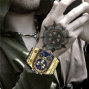 ¡Novedad de 2020! Relojes de cuarzo Oulm para hombre, reloj de pulsera militar resistente al agua, reloj de lujo dorado de acero inoxidable para hombre, reloj Masculino