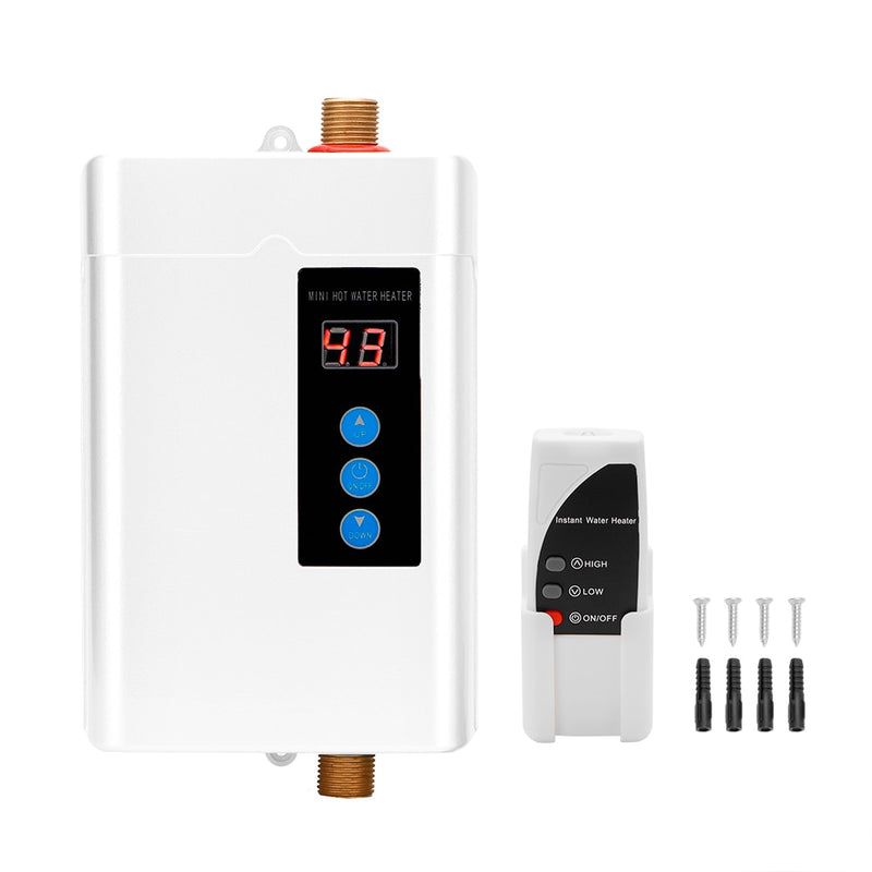 Digitaler elektrischer Warmwasserbereiter Fernbedienung Durchlauferhitzer ohne Durchlauferhitzer für Küche Badezimmer Dusche Wasser schnelle Erwärmung
